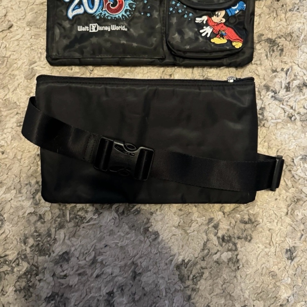 2 Disney World Black Mickey Mouse Bags(Fanny packs) - Picture 2 of 5